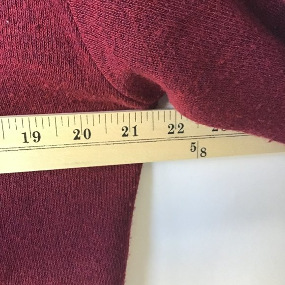 Vintage Union USA Mens v-neck Sweater L maroon burgundy unisex drop shoulder - Picture 6 of 10